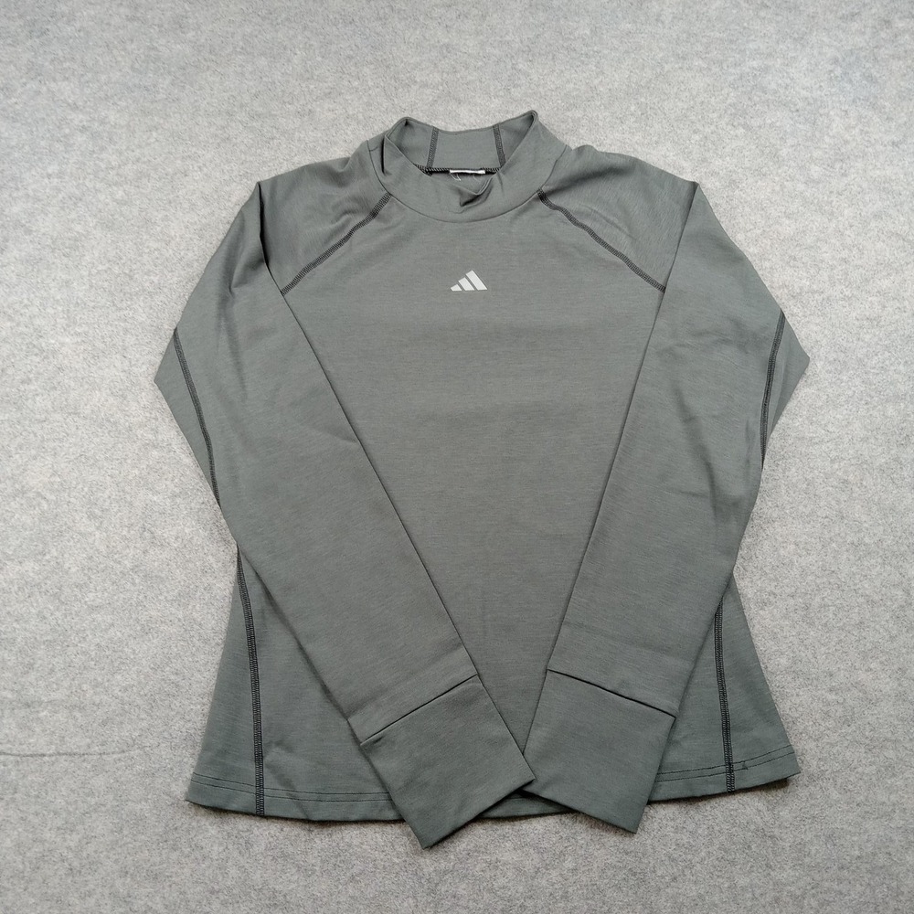 Adidas Shirt Mens Small Gray AEROREADY Long‎ Sleeve Athletic Running Top Gym